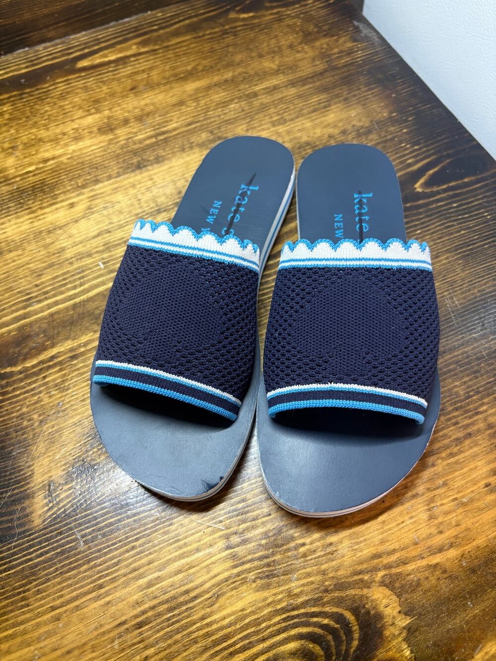 Kate Spade Navy Blue Slide Sandals Size 6